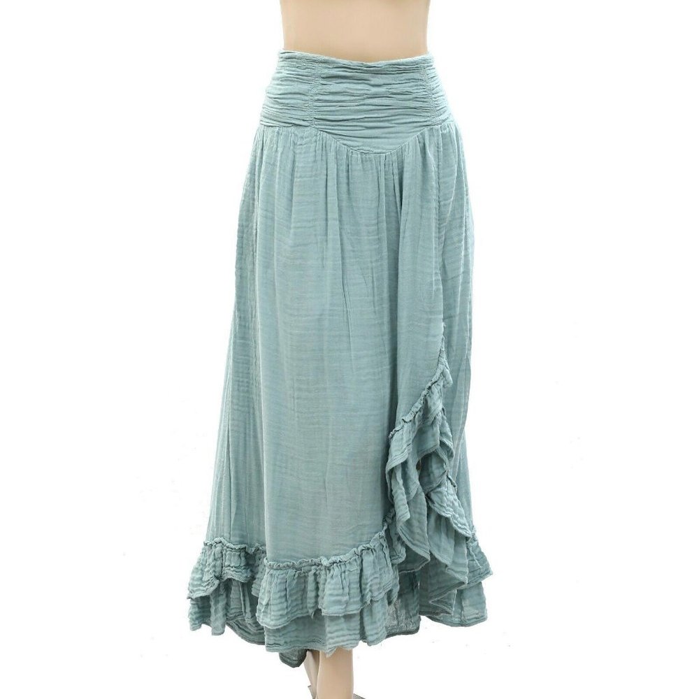 Free People Free-est Augusta Long Skirt Endless Summer Tiered Ruffle M - Picture 6 of 10